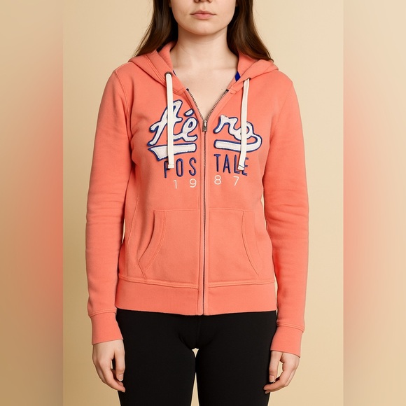 Aeropostale Tops - Aeropostale Coral Zip-Up Hoodie